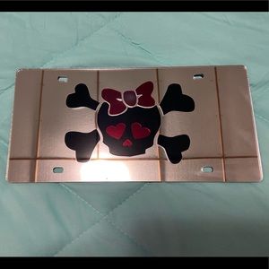 Laser Cut Skull Decorative Car License Plate Cover